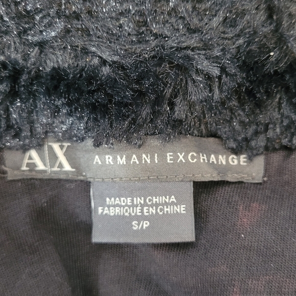 A/X Armani Exchange Black Faux Fur Zip Front Vest Cotton Lined - Size S - Picture 9 of 12